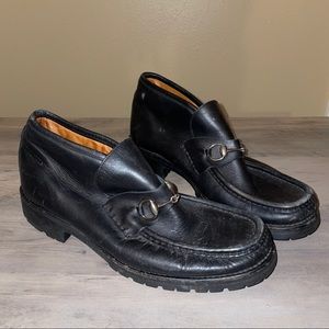 Vintage Gucci Horse Bit Leather Chukka Boots | Black Men’s 10